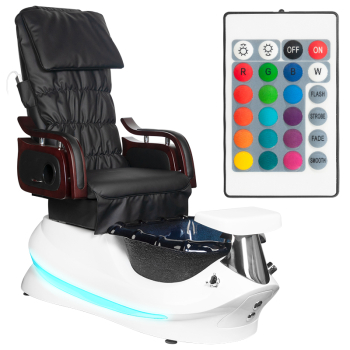 Fotel pedicure spa AS-261 czarno-biały z funkcją masażu i pompą