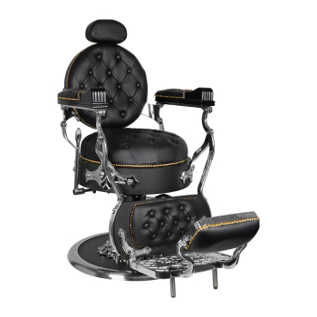 Gabbiano fotel barberski Cesare Silver czarny